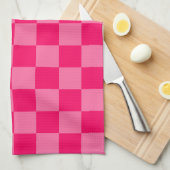 Lichte en Hot Pink Checker Patroon Ontwerp Theedoek (Quarter Fold)