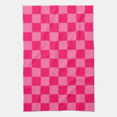 Lichte en Hot Pink Checker Patroon Ontwerp Theedoek (Verticaal)