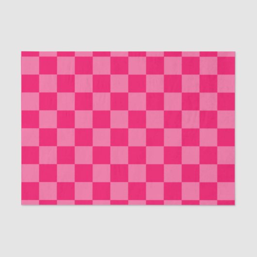 Lichte en Hot Pink Checker Patroon Ontwerp Tissuepapier (Voorkant)