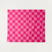 Lichte en Hot Pink Checker Patroon Ontwerp Wandkleed (Voorkant (horizontaal))