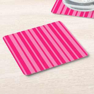 Lichte en Hot Pink Stijlvolle Strepen Patroon Desi Kartonnen Onderzetters