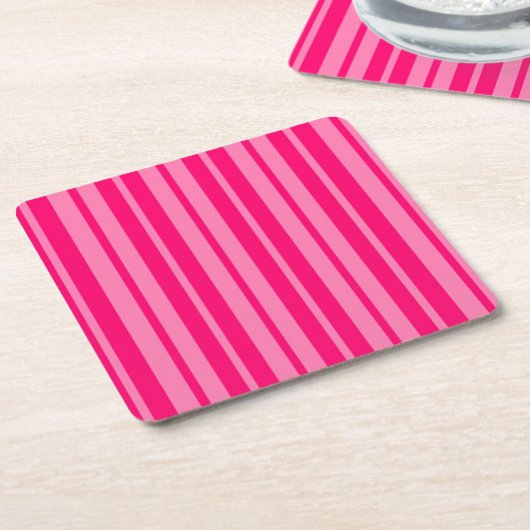 Lichte en Hot Pink Stijlvolle Strepen Patroon Desi Kartonnen Onderzetters
