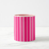 Lichte en Hot Pink Stijlvolle Strepen Patroon Desi Mok (Midden)