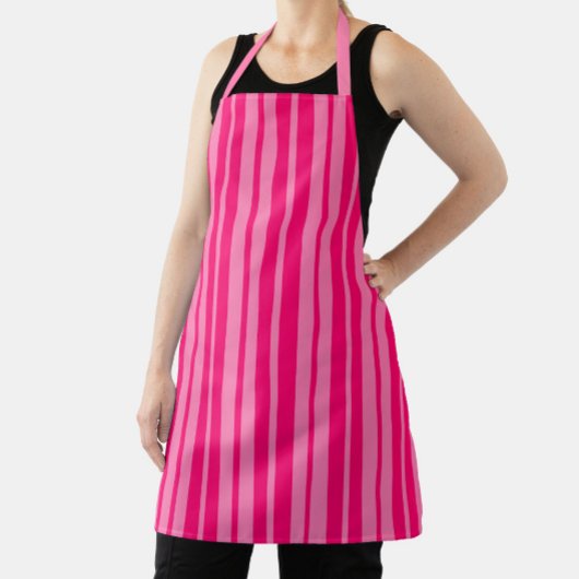 Lichte en Hot Pink Stijlvolle Strepen Patroon Desi Schort