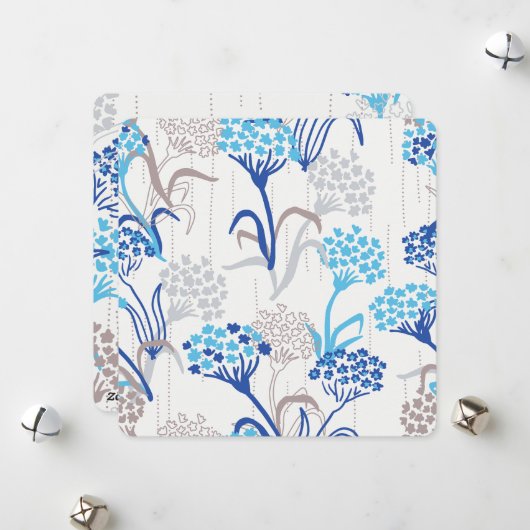 Lichte en luchtige Hortensia Bloemenpatroon Feestdagenkaart (Voorkant / Achterkant in situ)