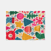 Lichte en speelse kerstdoodlepatroon fleece deken (Voorkant (Horizontaal))