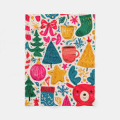 Lichte en speelse kerstdoodlepatroon fleece deken (Voorkant)