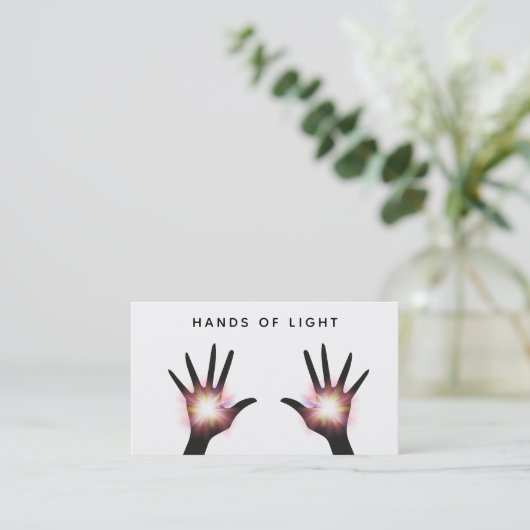 *~* Lichte energie Hands Reiki Healing Rays Visitekaartje (Staand voorkant)