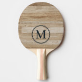 Lichte essen hout monogram tafeltennisbatje (Voorkant)