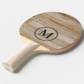 Lichte essen hout monogram tafeltennisbatje (Voorkant Gekanteld)