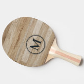 Lichte essen hout monogram tafeltennisbatje (Zijkant)