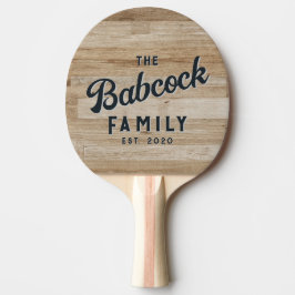 Lichte essen hout retro familienaam & jaar tafeltennisbatje