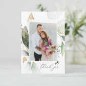 Lichte Eucalyptus Glow & Gold Dank u kaart (Staand voorkant)