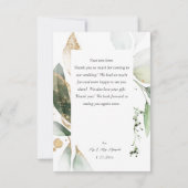 Lichte Eucalyptus Glow & Gold Dank u kaart (Achterkant)