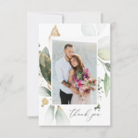 Lichte Eucalyptus Glow & Gold Dank u kaart