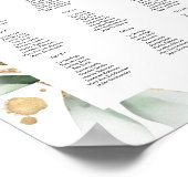 Lichte Eucalyptus Glow Gold Event Seating Chart 9- Poster (Hoek)