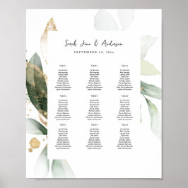 Lichte Eucalyptus Glow Gold Event Seating Chart 9- Poster