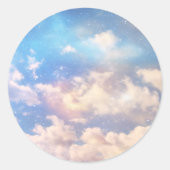Lichte Fantasy Clouds Ronde Sticker (Voorkant)