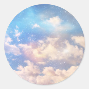 Lichte Fantasy Clouds Ronde Sticker