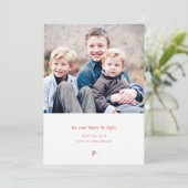 Lichte feestdag-fotokaart feestdagenkaart (Staand voorkant)