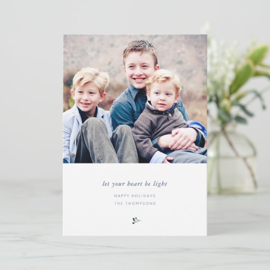 Lichte feestdag-fotokaart feestdagenkaart (Staand voorkant)