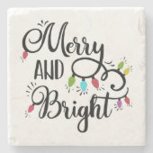 lichte feestdagen stenen onderzetter (Voorkant)