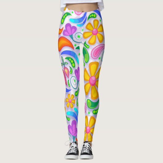 lichte flora - leggings (Voorkant)