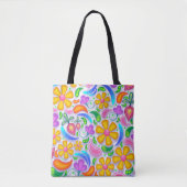 lichte florale canvas tas (Voorkant)