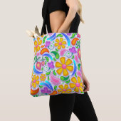 lichte florale canvas tas (Dichtbij)