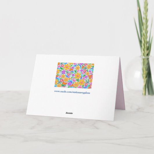 lichte florale wenskaart kaart (Achterkant)