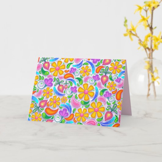 lichte florale wenskaart kaart (Gele Bloem)