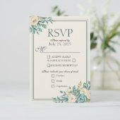 Lichte formele bloemkaart reactiekaart RSVP kaartje (Staand voorkant)