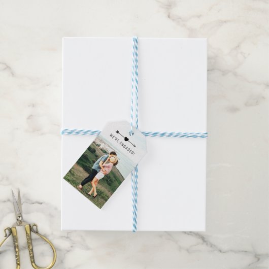 Lichte foto | Aankondiging Verloving | Cadeau Labe Cadeaulabel (Met Touw)