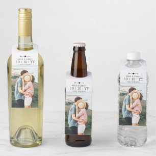 Lichte foto De datum opslaan Flesje Label Bo