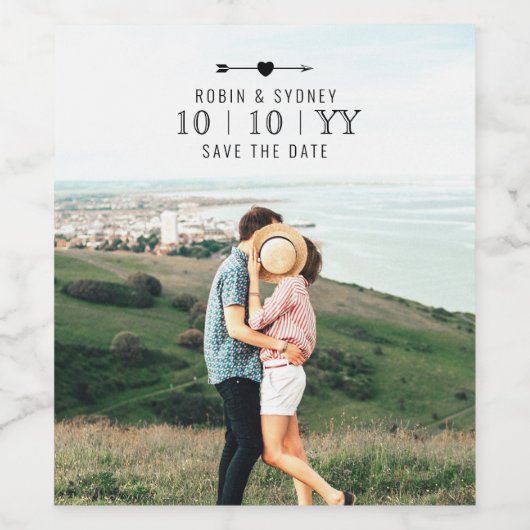 Lichte foto | De datum opslaan | Wijnetiket Wijn Etiket (Enkel label)