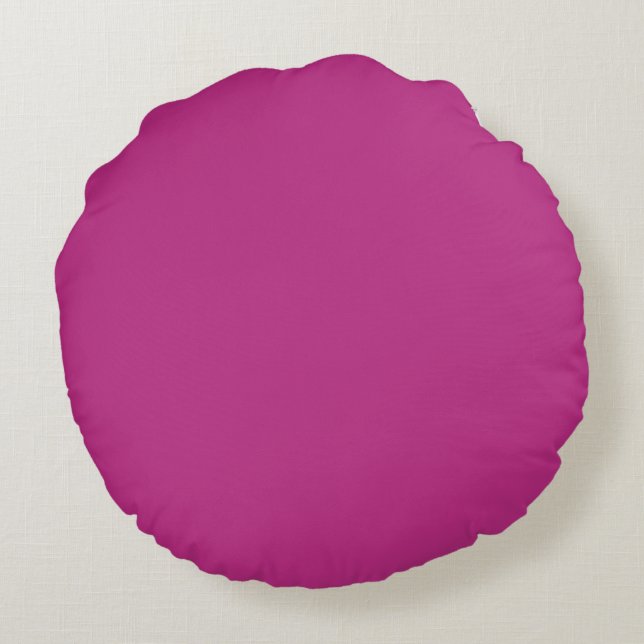 Lichte frambozenvaste kleur rond kussen (Achterkant)