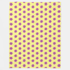 Lichte gele paardebloemen fleece deken