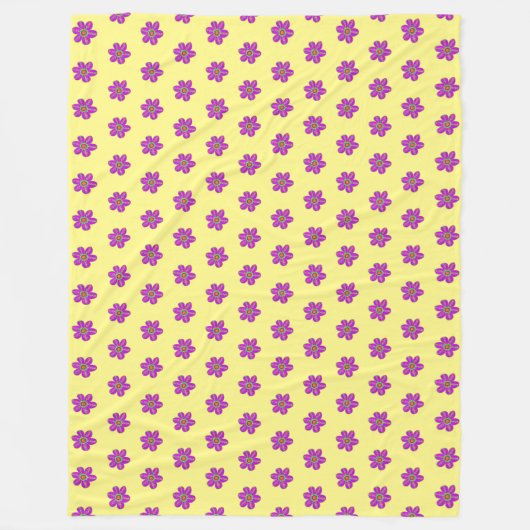 Lichte gele paardebloemen fleece deken (Voorkant)