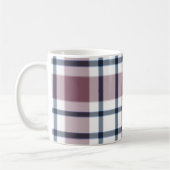 Lichte geruite retro patroon bruin grijs wit koffiemok (Links)