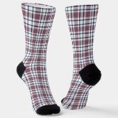 Lichte geruite retro patroon bruin grijs wit sokken (Gebogen)