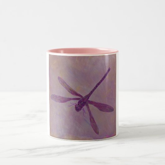 Lichte Glitter Dragonfly Tweekleurige Koffiemok (Center)