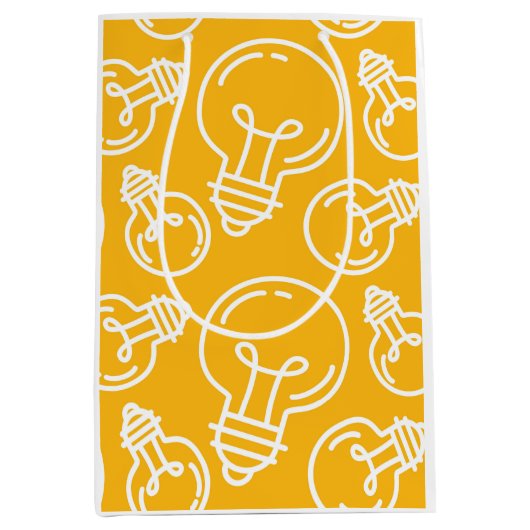 Lichte gloeilampen moderne ideeën ondernemer geel  medium cadeauzakje (Voorkant)