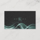 Lichte Golf en Stardust Monogram Blauwgroen ID781 Visitekaartje (Voorkant)