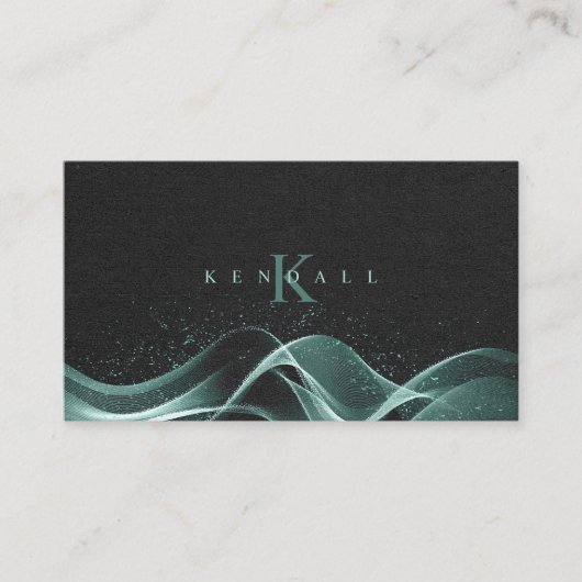 Lichte Golf en Stardust Monogram Blauwgroen ID781 Visitekaartje (Voorkant)