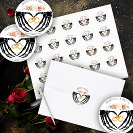 Lichte Gotische Skelet Handen Trouw- Ronde Sticker