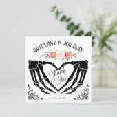 Lichte Gotische Skelet Handen Trouw Trouwkaart Kaart (Staand voorkant)