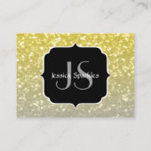 Lichte goud zilveren grijze ombre nepschittering M Visitekaartje (Achterkant)