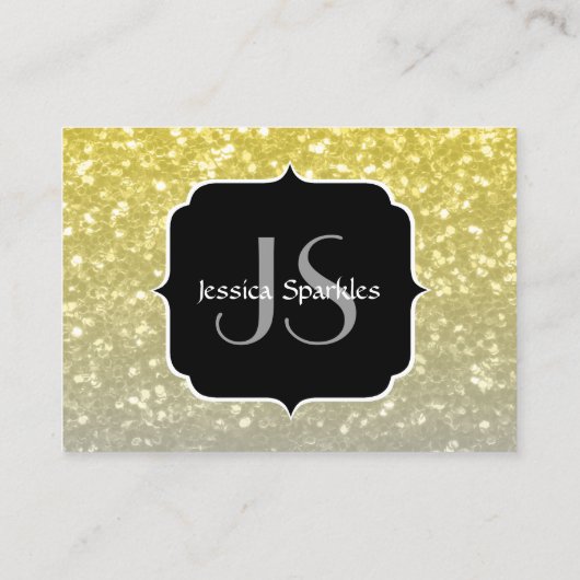 Lichte goud zilveren grijze ombre nepschittering M Visitekaartje (Achterkant)