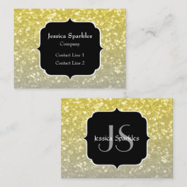 Lichte goud zilveren grijze ombre nepschittering M Visitekaartje