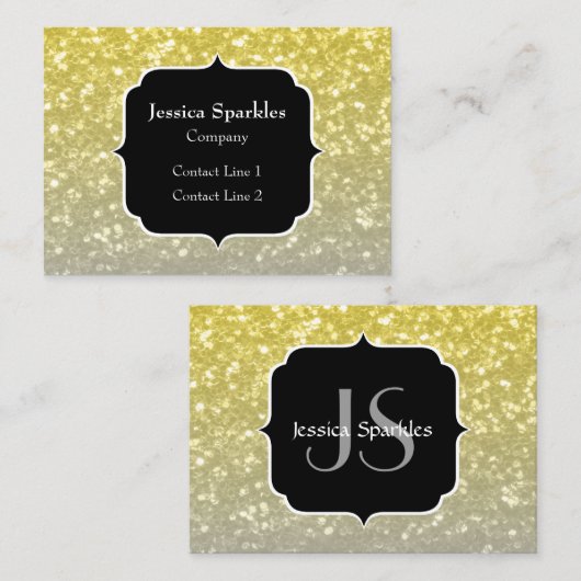 Lichte goud zilveren grijze ombre nepschittering M Visitekaartje (Voorkant / Achterkant)